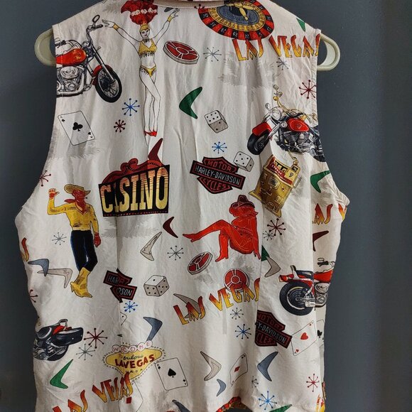 Harley Davidson Tori Richard Sleeveless Button Front Shirt Women's XL Showgirls - Picture 6 of 11
